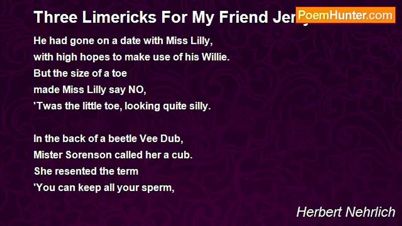 Herbert Nehrlich - Three Limericks For My Frien...