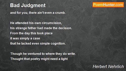 Herbert Nehrlich - Bad Judgment
