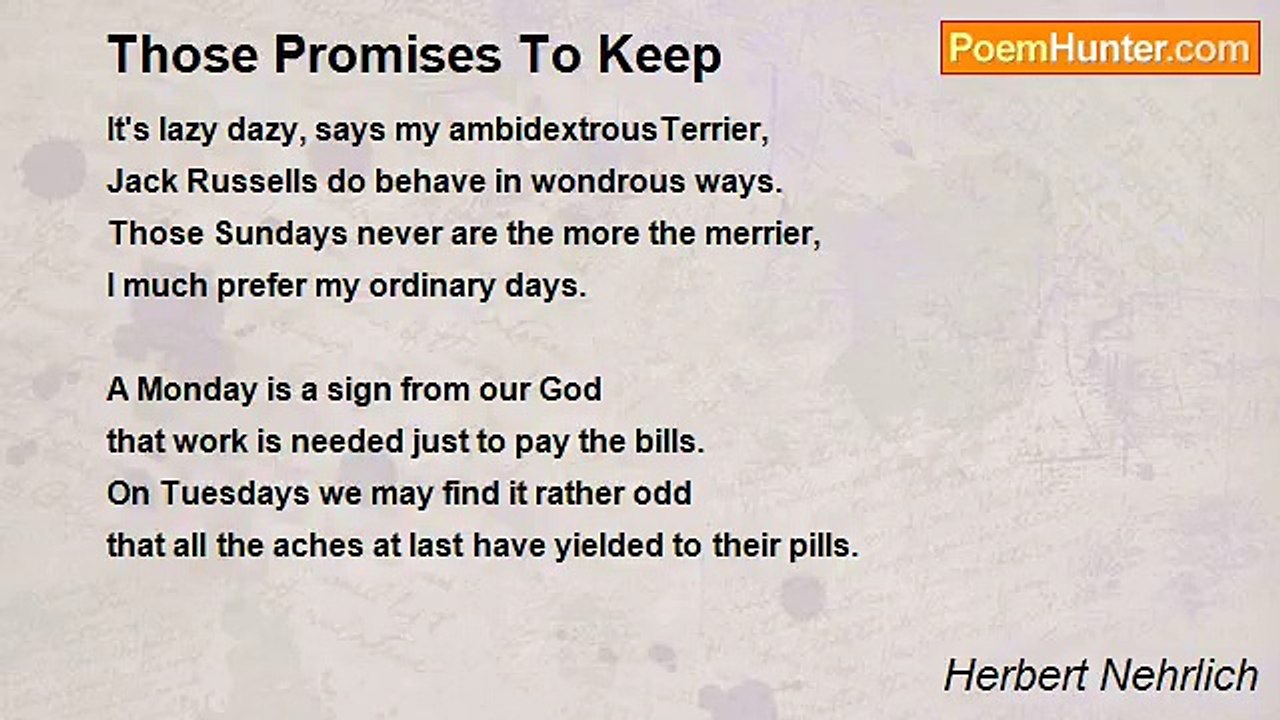 Herbert Nehrlich - Those Promises To Keep