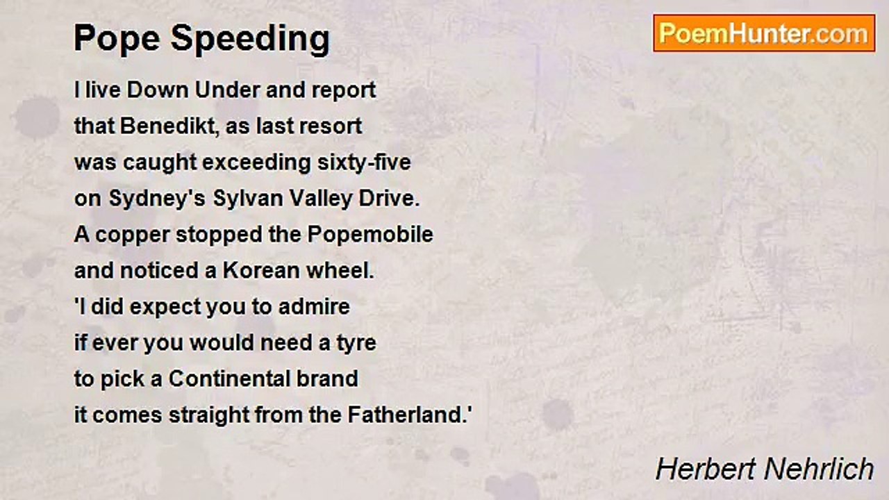 Herbert Nehrlich - Pope Speeding