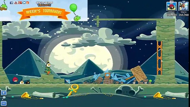 Angry Birds Friends Tournament halloween Week 129 all levels power 03 nov 2014