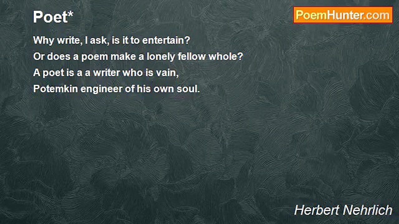 Herbert Nehrlich - Poet*