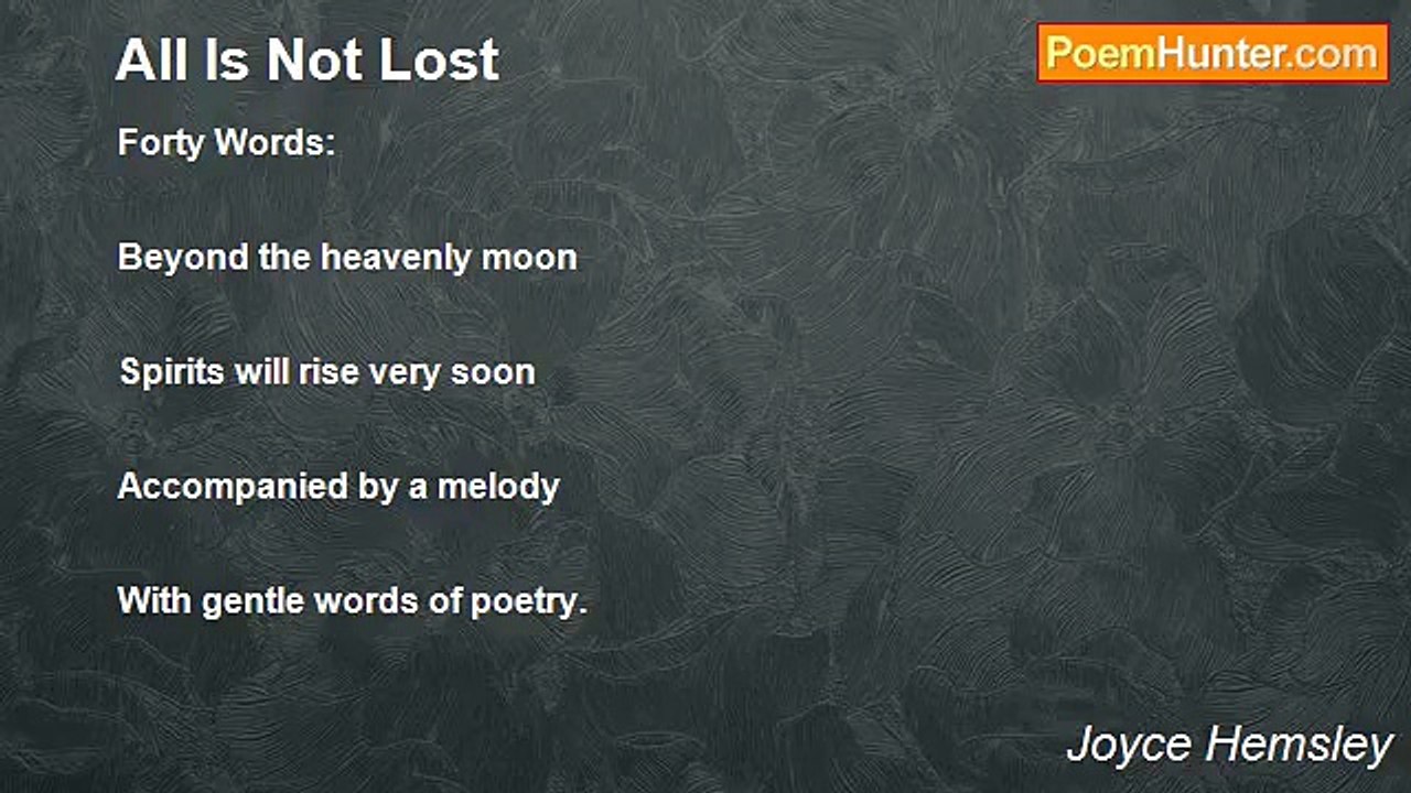 Joyce Hemsley - All Is Not Lost