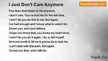 Kayla Duf - I Just Don't Care Anymore