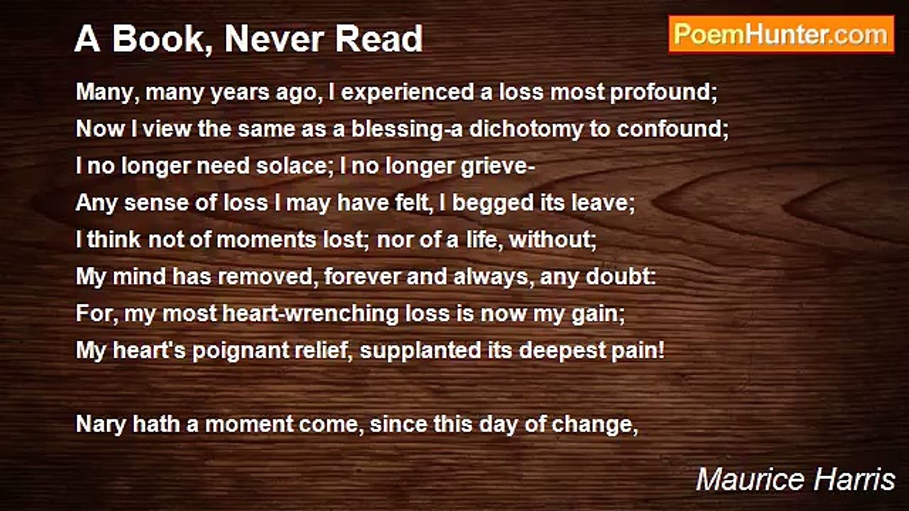 Maurice Harris - A Book, Never Read