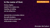 Brendan McCallum - In the name of God.