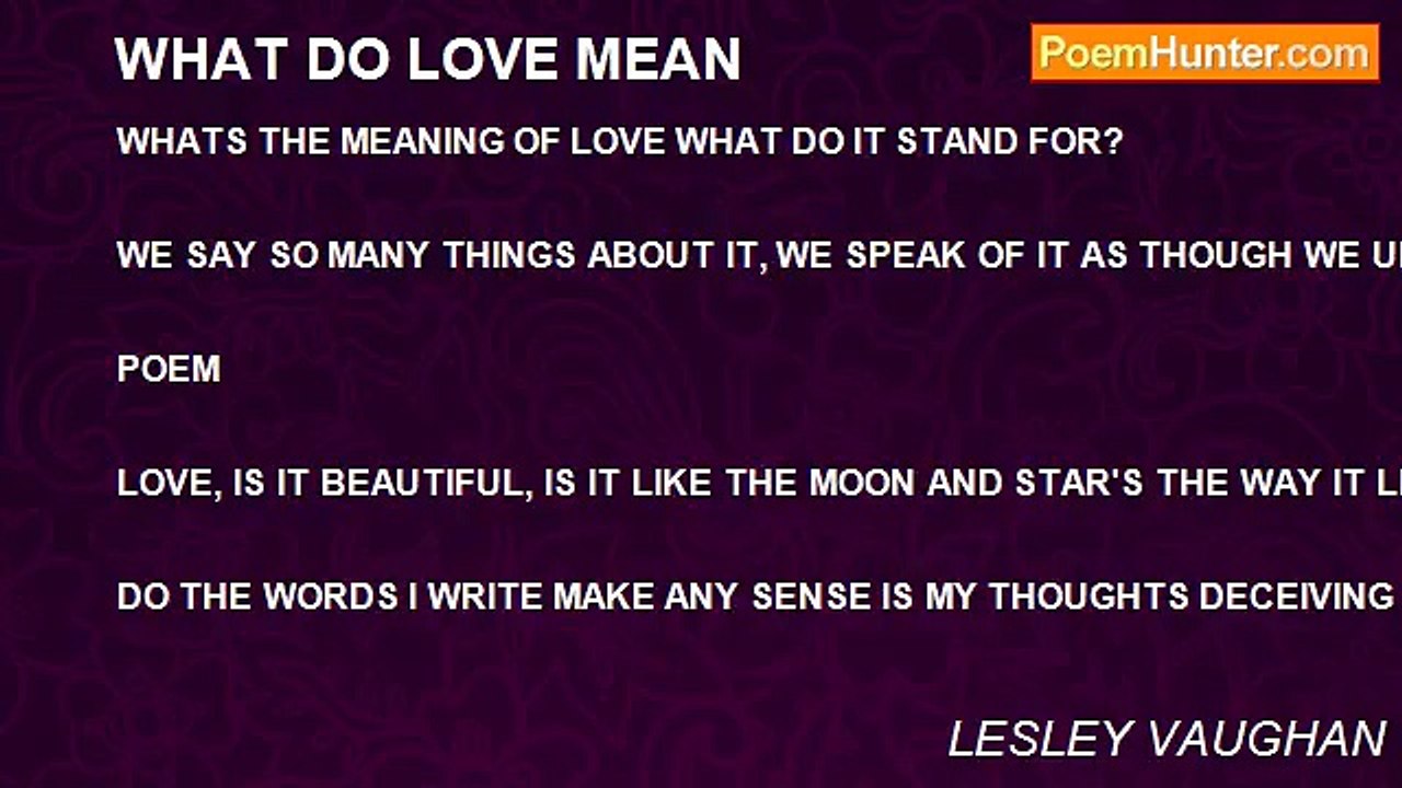 LESLEY VAUGHAN - WHAT DO LOVE MEAN