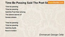 Emmanuel George Cefai - Time Be Passing Said The Poet Seer