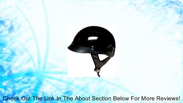 DOT GLOSS BLACK HALF-BEANIE MOTORCYCLE HELMET- NEW - 2 YEAR WARRANTY (Adult Medium) Review