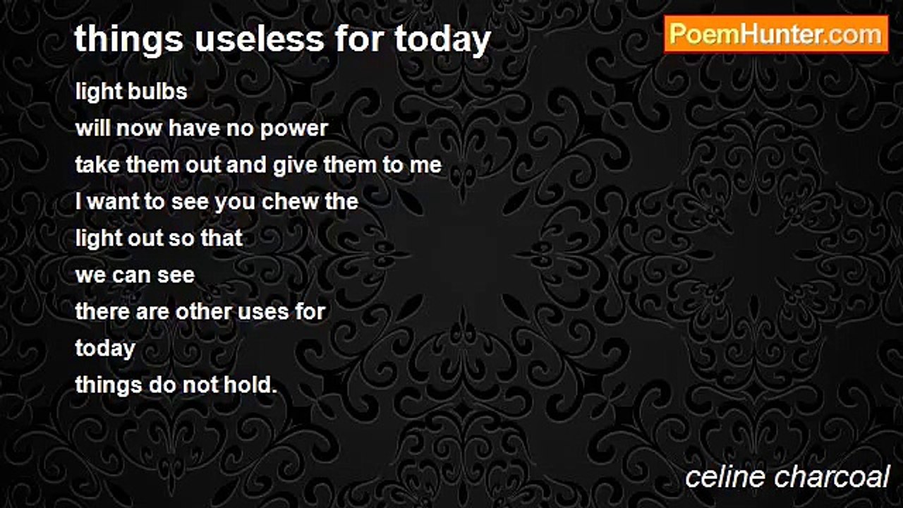 celine charcoal - things useless for today