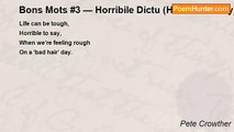 Pete Crowther - Bons Mots #3 — Horribile Dictu (Horrible to Say)