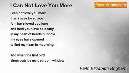 Faith Elizabeth Brigham - I Can Not Love You More
