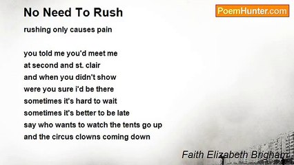 Faith Elizabeth Brigham - No Need To Rush