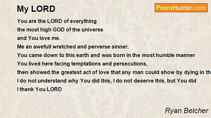 Ryan Belcher - My LORD