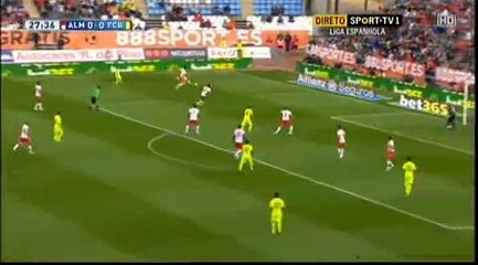 Messi al larguero vs Almería @nogolipo