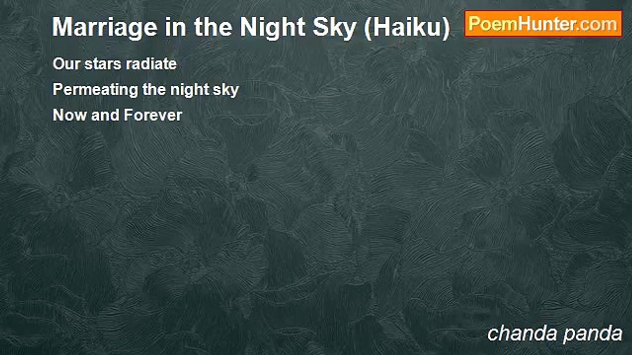chanda panda - Marriage in the Night Sky (Haiku)