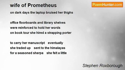 Stephen Roxborough - wife of Prometheus