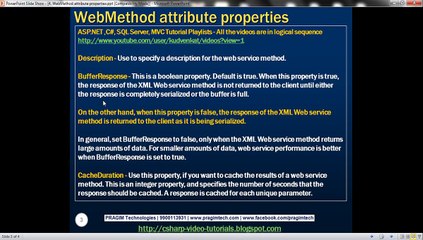 Part 4 WebMethod attribute properties