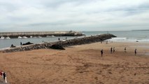 PAISAJE: Ambiente en playa Palmera Candás, Asturias. 8 Nov