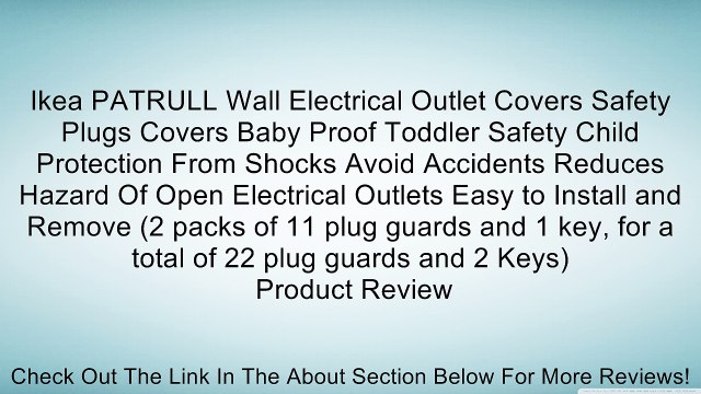 Ikea PATRULL Wall Electrical Outlet Covers Safety Plugs Covers Baby Proof Toddler Safety Child Protection From Shocks Avoid Accidents Reduces Hazard Of Open Electrical Outlets Easy to Install and Remove (2 packs of 11 plug guards and 1 key, for a total of