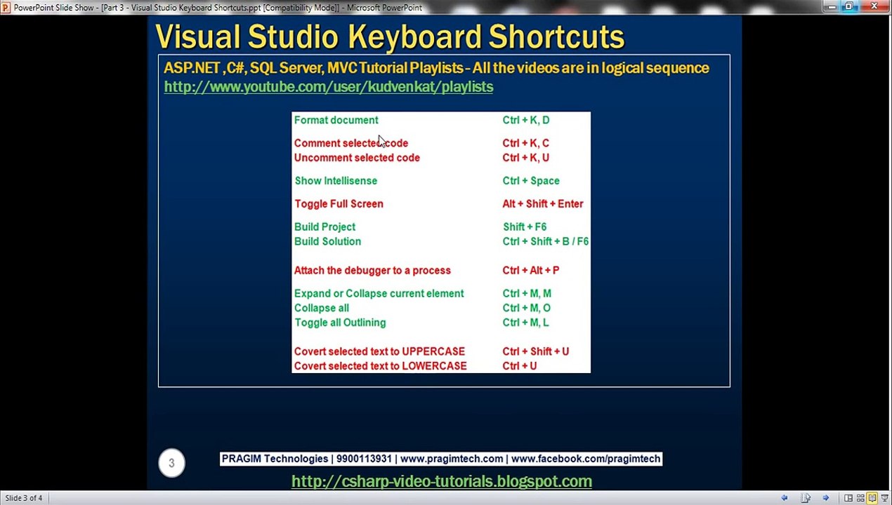 Part 3 Visual Studio Keyboard Shortcuts