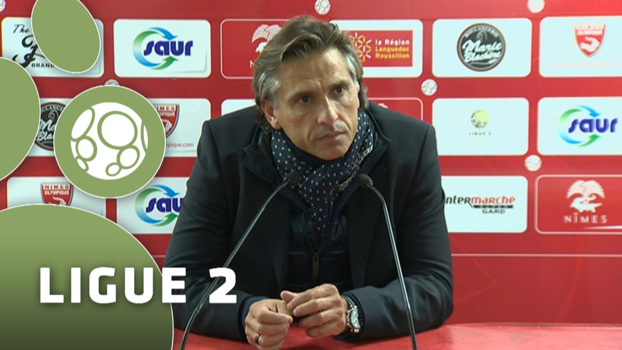 Conférence de presse Nîmes Olympique - Chamois Niortais (3-2) : José  PASQUALETTI (NIMES) - Régis BROUARD (NIORT) - 2014/2015