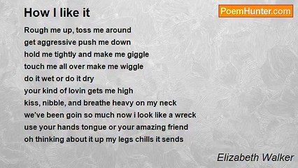 Elizabeth Walker - How I like it
