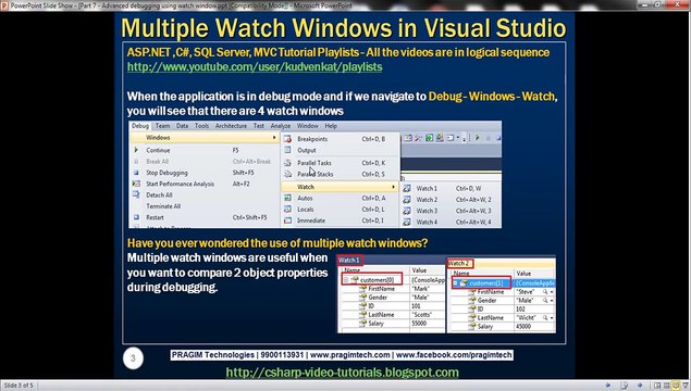 Part 7 Advanced debugging using watch window