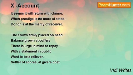 Vidi Writes - X -Account