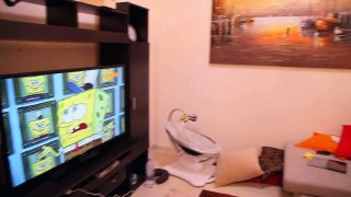 Abram Khan (Exclusive Latest Video) in Dubai Home Watching Cartoon