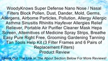 WoodyKnows Super Defense Nano Nose / Nasal Filters Block Pollen, Dust, Dander, Mold, Germs, Allergens, Airborne Particles, Pollution, Allergy Allergic Asthma Sinusitis Rhinitis Hayfever Allergies Relief Reliever, Portable Air Purifier Cleaner Mask Hepa Sc