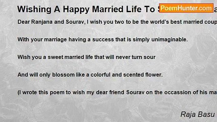 Raja Basu - Wishing A Happy Married Life To Sourav and Ranjana