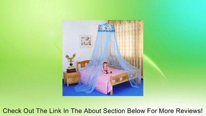 Housweety New Round Sequins Curtain Dome Bed Canopy Netting Mosquito Net (Blue)