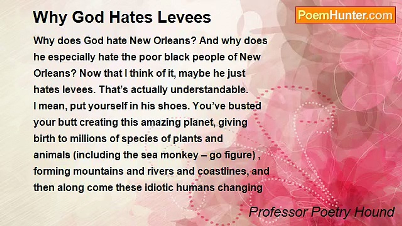 Professor Poetry Hound - Why God Hates Levees