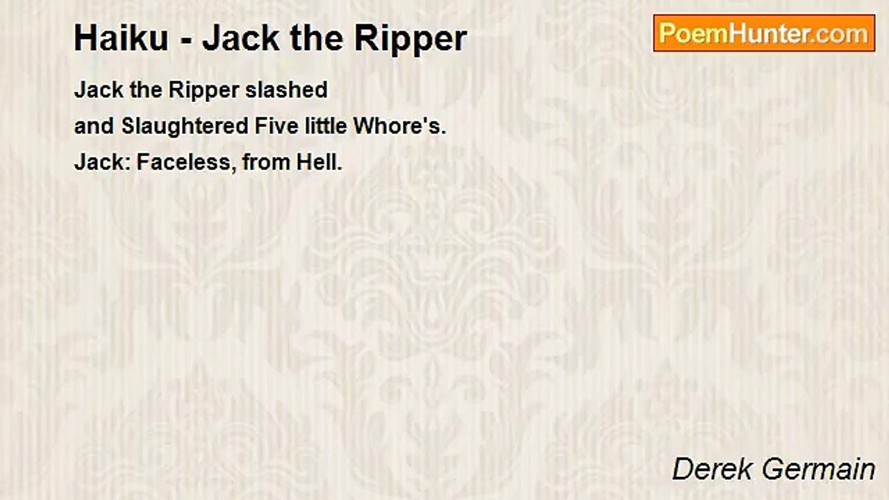 Derek Germain - Haiku - Jack the Ripper