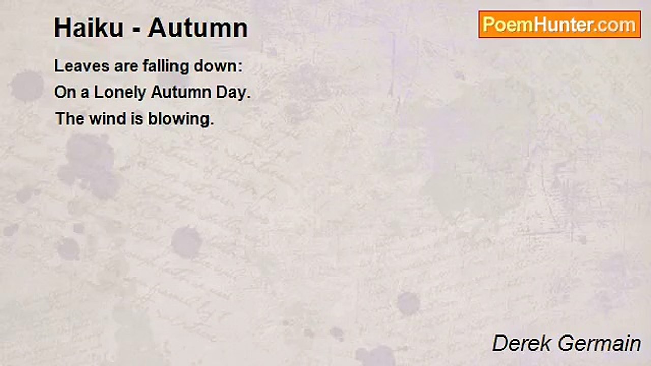Derek Germain - Haiku - Autumn