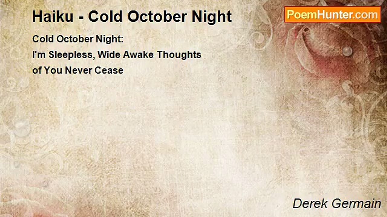 Derek Germain - Haiku - Cold October Night