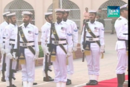 Change of guard ceremony at Mazar-e-Iqbal