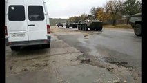 Ukraine War • A large unmarked Russian army convoy moves north in Crimea(ipad)