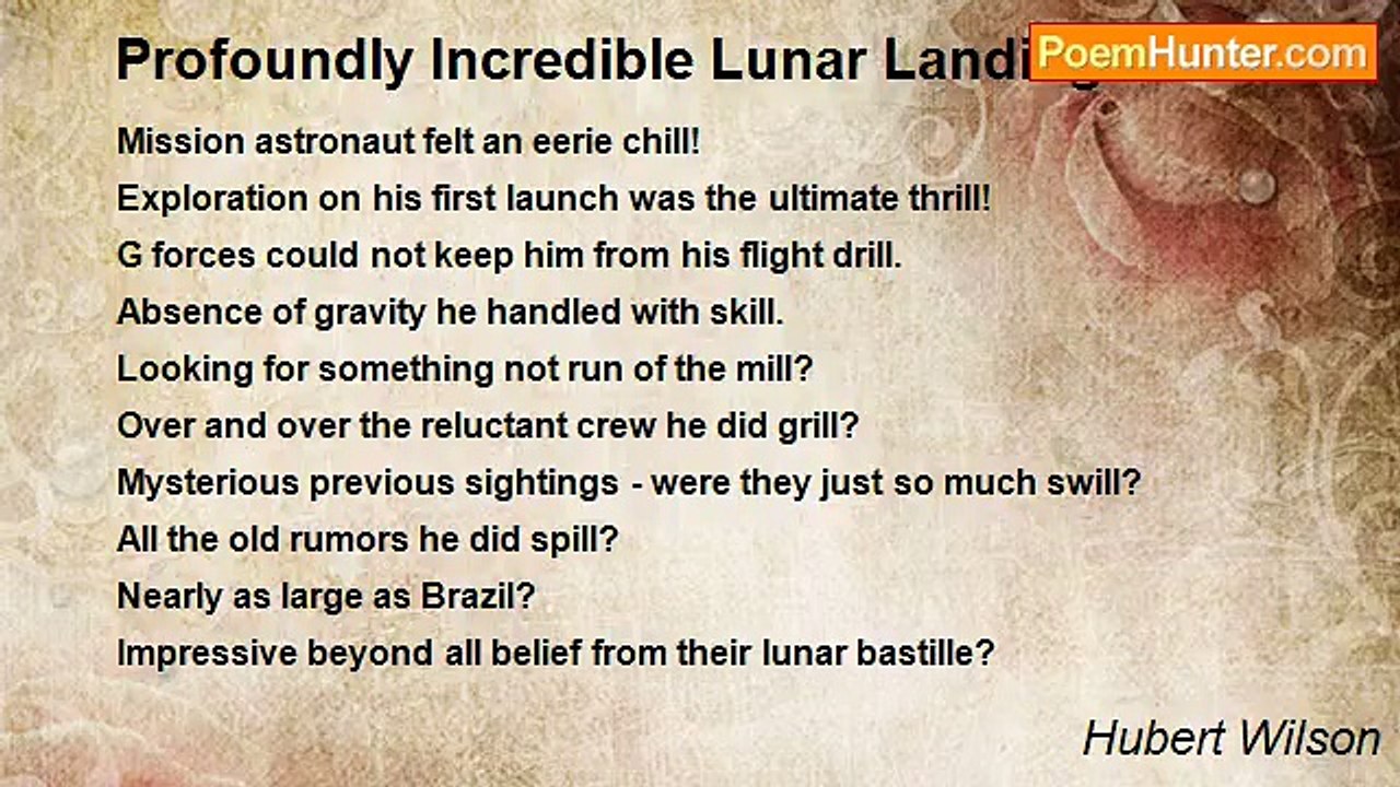 Hubert Wilson - Profoundly Incredible Lunar Landing