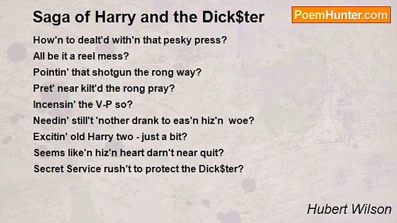 Hubert Wilson - Saga of Harry and the Dick$ter
