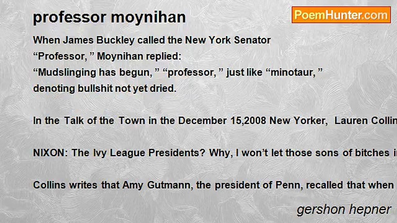 gershon hepner - professor moynihan