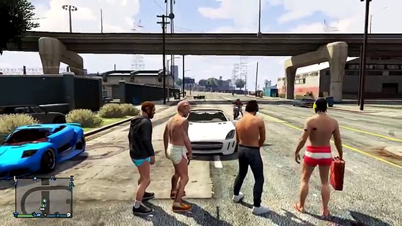 GTA 5 Online Random and Funny Moments! -  Nudist Colony and No Homo!  KYR SP33DY