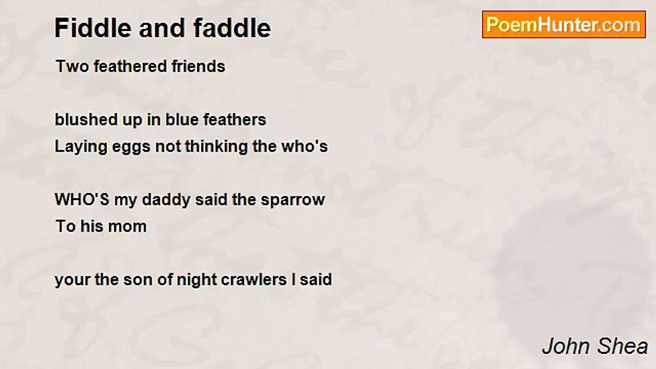 John Shea - Fiddle and faddle