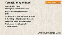 Emmanuel George Cefai - You ask: Why Winter?