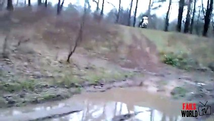 [+18 ~ Sexy Funny Girl]Mud Crossing with a scooter fail - Fails World