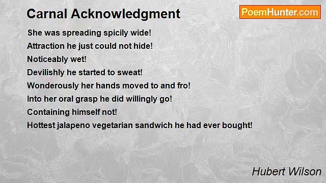 Hubert Wilson - Carnal Acknowledgment