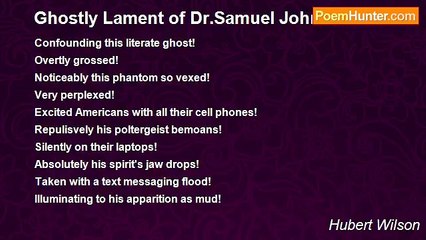 Hubert Wilson - Ghostly Lament of Dr.Samuel Johnson