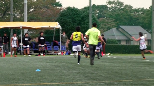 20141108 POSEIDONS vs MAGPIES Q1 湘南ポセイドンズ対駒澤マグパイズ - AFL Japan Top League