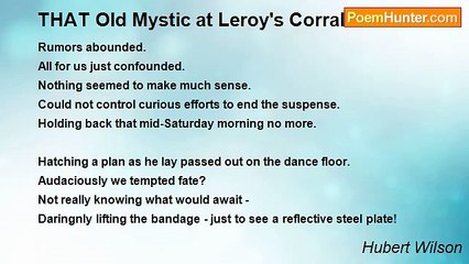 Hubert Wilson - THAT Old Mystic at Leroy's Corral